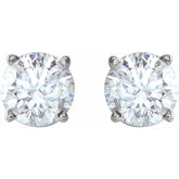 Sterling Silver 7 mm Imitation White Cubic Zirconia Stud Earrings